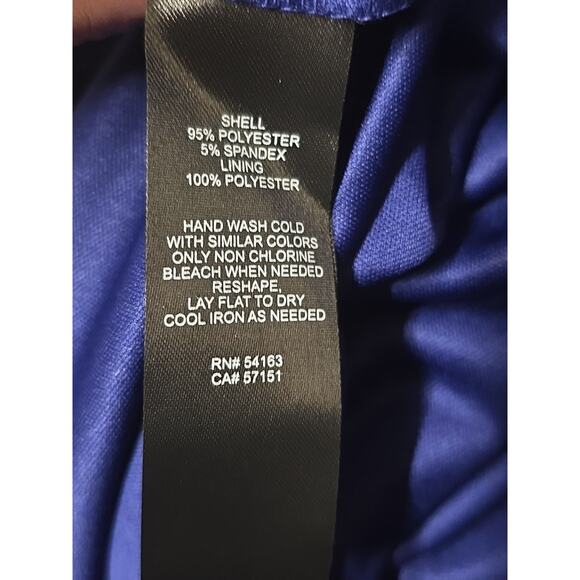 Jessica Howard 20W Cobalt Blue Evening Gown Ruffle Sleeve Chiffon Maxi Dress - Picture 6 of 8